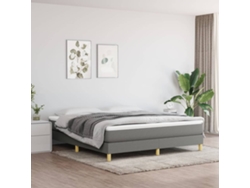 Cama box spring con colchón tela gris oscuro 160x200 cm