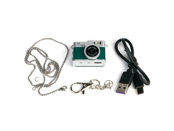 Mini cámara retro MDUG con pantalla de 1080p para uso en interiores y exteriores, portátil y con flash (verde, 32 g)