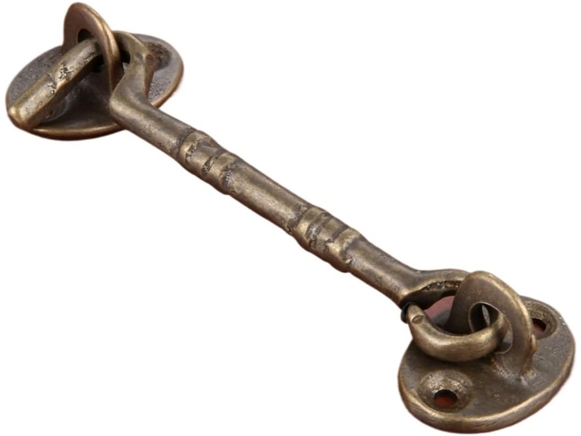Gancho De Cabina Bronce Antiguo Diseño Retro Para Ventana Puerta Armario Pestillo Ojo (bronce) 11 Cm