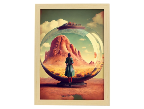 NACNIC Poster Gran Cañón En Estilo Surrealismo Cinematográfico Ilustraciones Y Grabados De Historieta Abstracta Y Artística A4 Marcos Madera