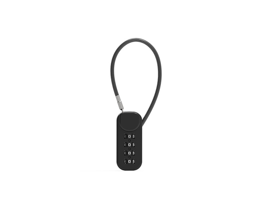 Mini Candado De Combinación Con Cable - Candado De Aleación De Zinc Para Mochilas, Maletas Y Estuches Black
