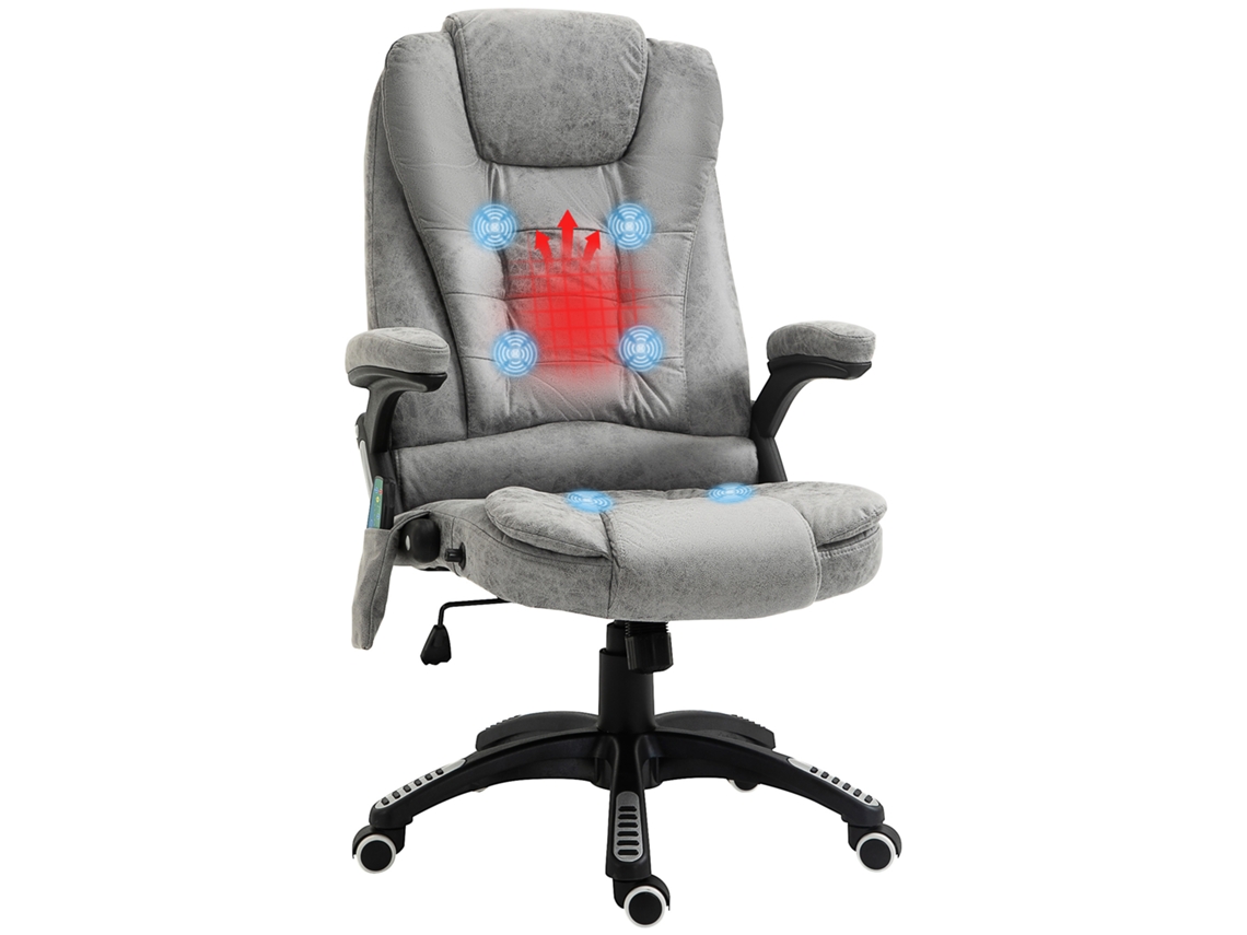 Sillón ejecutivo con masaje, calefacción, ergonómico, ajustable, capacidad de 120 kg, color gris.