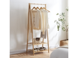 Pechero burro Öckerö con 2 estantes bambú 150 x 60 x 40 cm Color natural [EN.CASA]