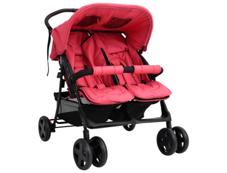 vidaXL Carrito para gemelos de acero rojo