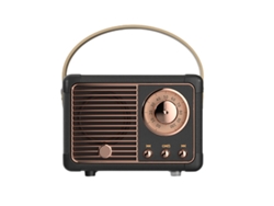 Altavoz Bluetooth retro, decoración vintage, altavoz Bluetooth inalámbrico portátil Mdug (negro)