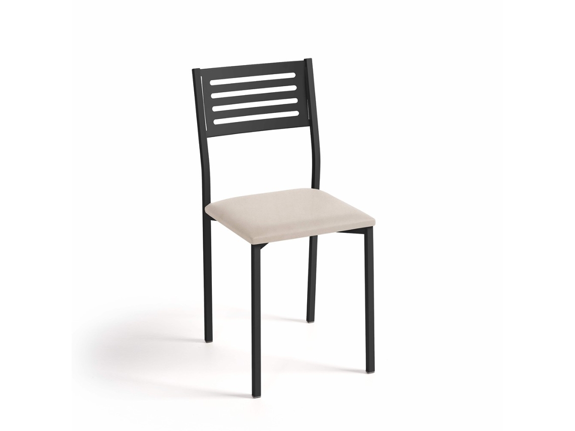Cadeira de Cozinha Kati Preta 38x86x47cm Domus Fumaça FANMUEBLES