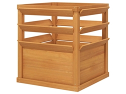 Los macizos de flores elevados con pérgolas y fondos abiertos, realizados con macetas/cajas de madera, son adecuados para jardines/balcones.