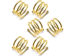 2026altiro-6 Elegantes Servilleteros Chapados En Oro, Perfectos Para Bodas, Cenas Y Fiestas.