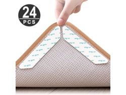 24 Adhesivos Anti-rollo De Doble Cara Lavables Reutilizables Para Alfombras Piso Madeira