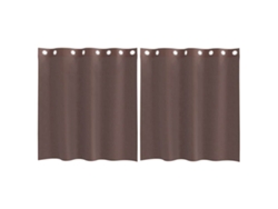Maison Exclusive - Cortinas De Gasa Con Ojales 2 Uds Marrón 140x140 Cm