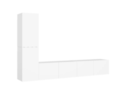 Juego de 4 muebles de TV de madera blanca - MAISON EXCLUSIVE