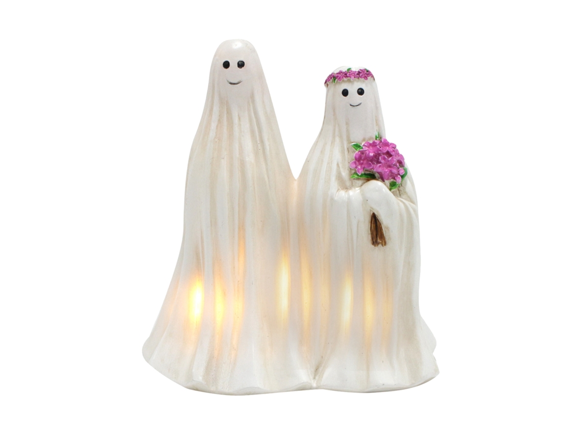 Adorno De Fantasma Para Jardín De Halloween Con Luz Nocturna De Resina Sintética Para Exterior Y Hogar