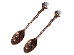 Paquete de 2 cucharas de café retro de aleación antigua
