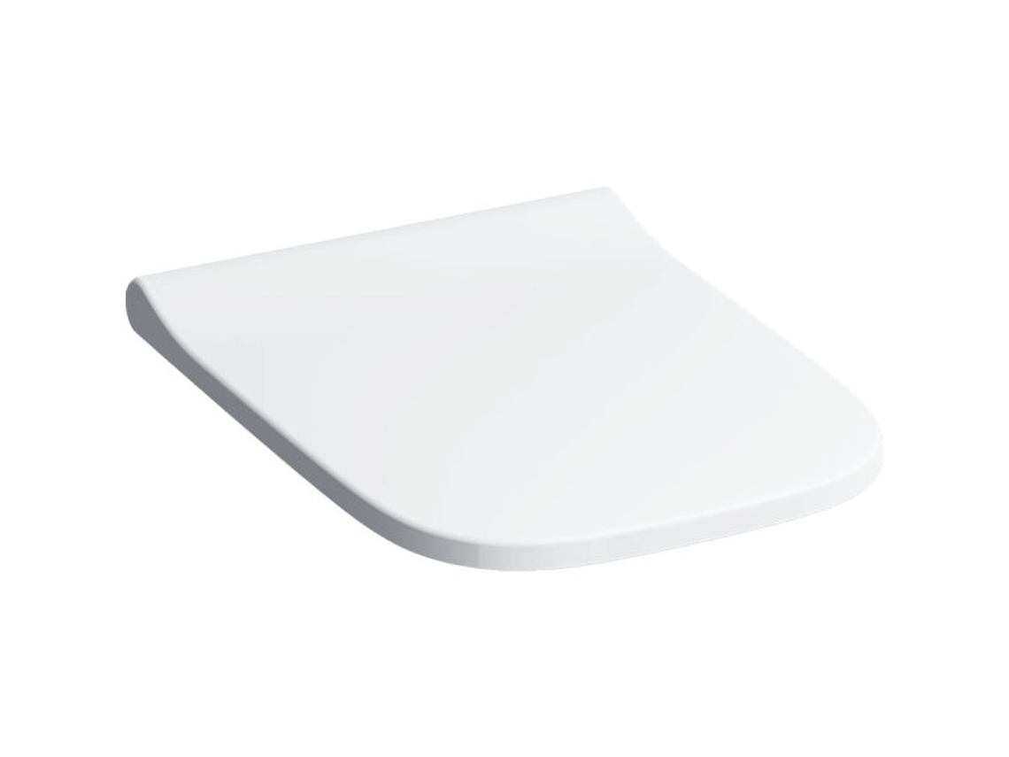 Keramag Smyle Asiento WC cuadrado Slim con tapa, envolvente, antibacteriano, bisagras QuickRelease, blanco, con mecanismo de cierre progresivo,