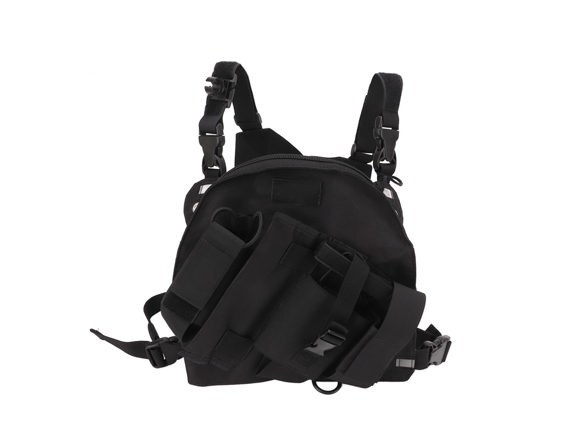 Arnés De Pecho Para Radio Walkie Talkie Oxford Ajustable Con Amplio Espacio Negro Bolsa Universal