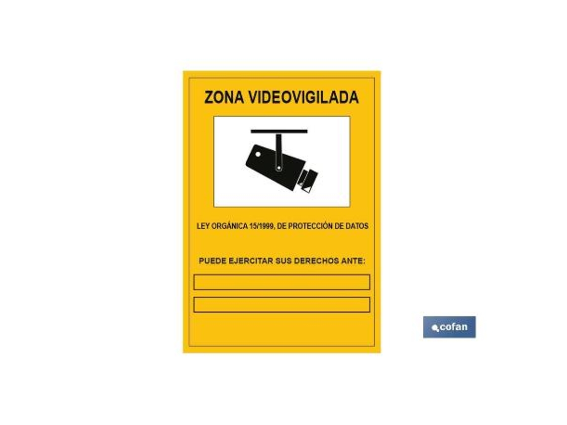 Señal adhesiva 297x210mm señal de videovigilancia