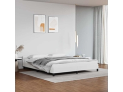 Estructura De Cama Con Cabecero Sin Colchón Blanco 160x200 Cm