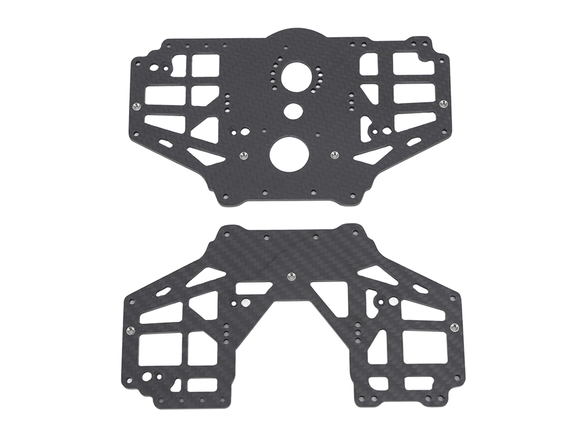 2 Placas Laterales De Carbono Negro (izquierda Y Derecha) Para Chasis De Coche Rc Losi Lmt 1:8 4wd De Eje Rígido