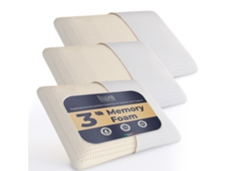 Conjunto de Almohadas de Dormir THE WHITE STONE Memoria Altura Cervicales Hipoalergénicos Ergonómicos Transpirables Función Blanco (40x70cm)