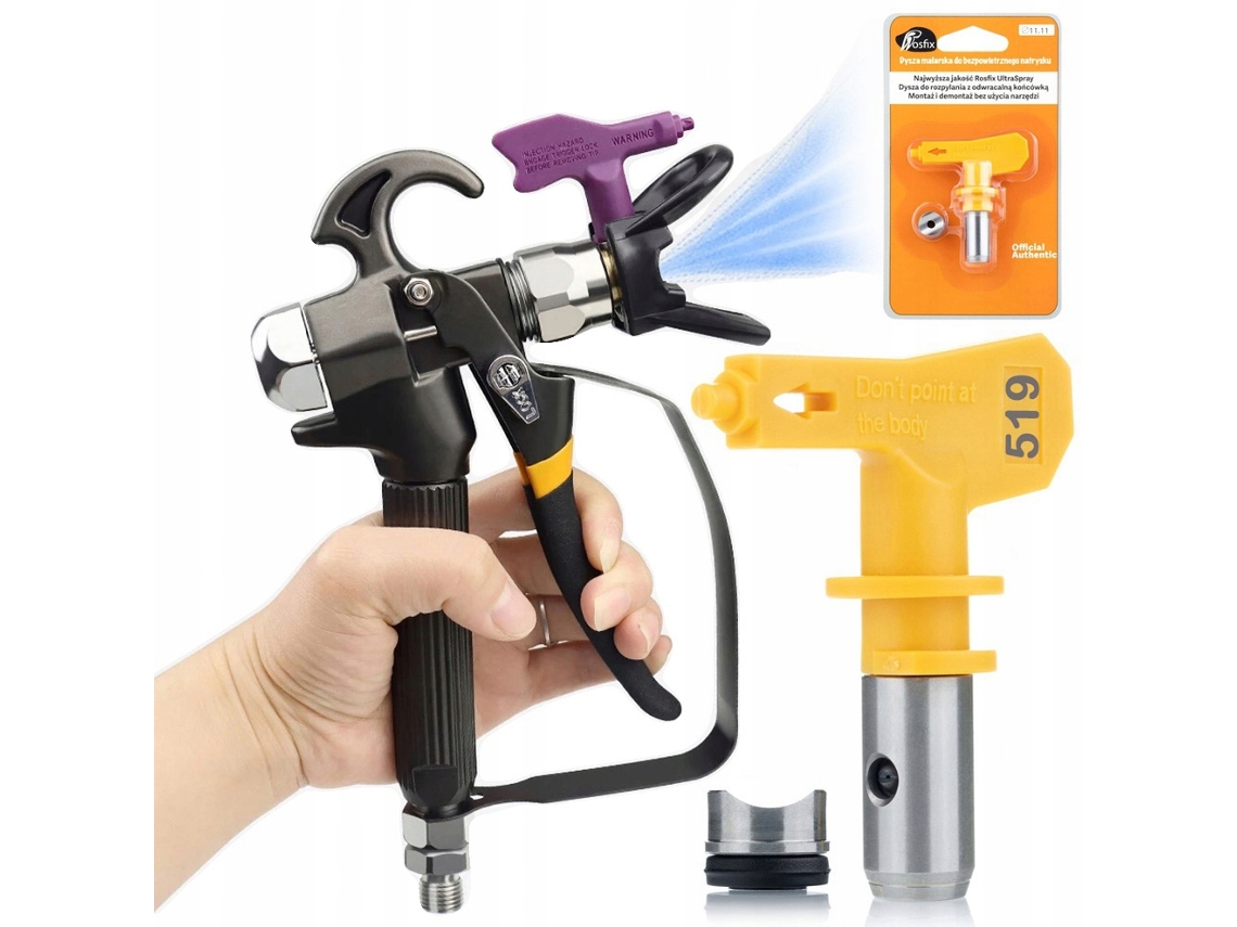 Pistola De Pintura Turbojet Tj1 – Alta Precision | Boquilla Ultra Spray 519 | Comodidad Y Durabilidad