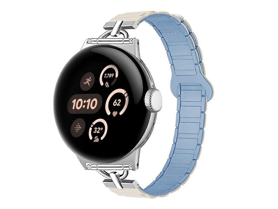 Pulsera magnética de silicona en forma de D con tres cuentas