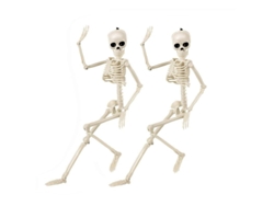 Linjou Decoración De Esqueleto De Halloween Con Articulaciones Totalmente Articuladas, 38 Cm (paquete De 2)