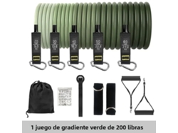 Banda elástica de resistencia con asas, ideal para fisioterapia y modelado corporal. Mdug (verde, 90 kg)