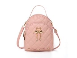Mochila Pequeña Para Mujer Con Bordado De Pu, Gran Capacidad, Bonita Mini Bolsa De Viaje, Rosa.