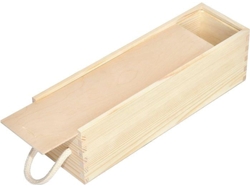 Caja de vino de madera natural Creative Deco - 1 botella - 36 x 11 x 9,8 cm