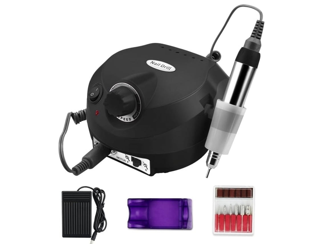 Juego de limas de uñas eléctricas Yunzii con brocas eléctricas, 35 000 RPM, color negro
