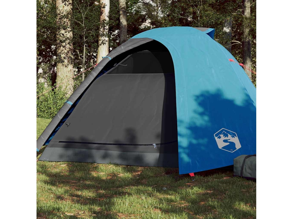 Tienda de campaña tipo domo impermeable azul para 4 personas