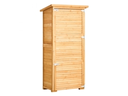 Gabinete de jardín de madera de cedro con estantes y protección Tekmaquinas