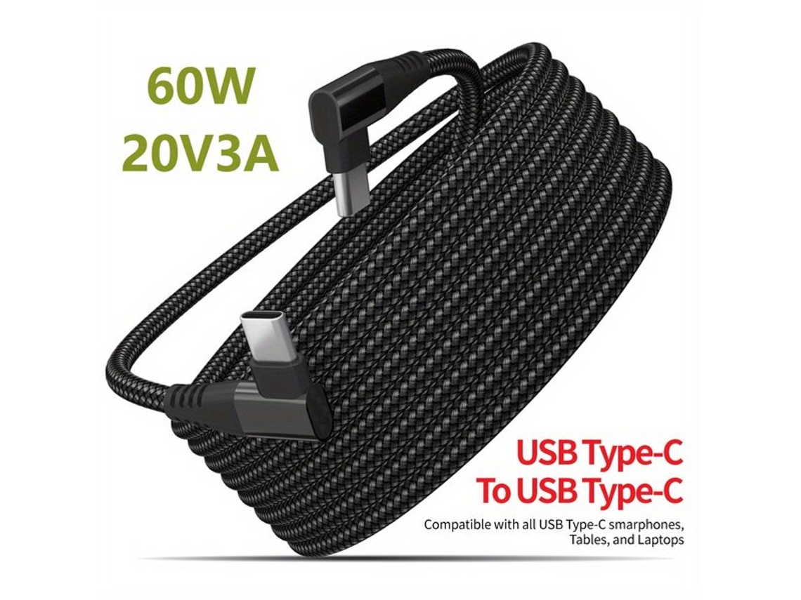 Cable USB-C de nailon trenzado de 60 W. Tadvyyvayotoy
