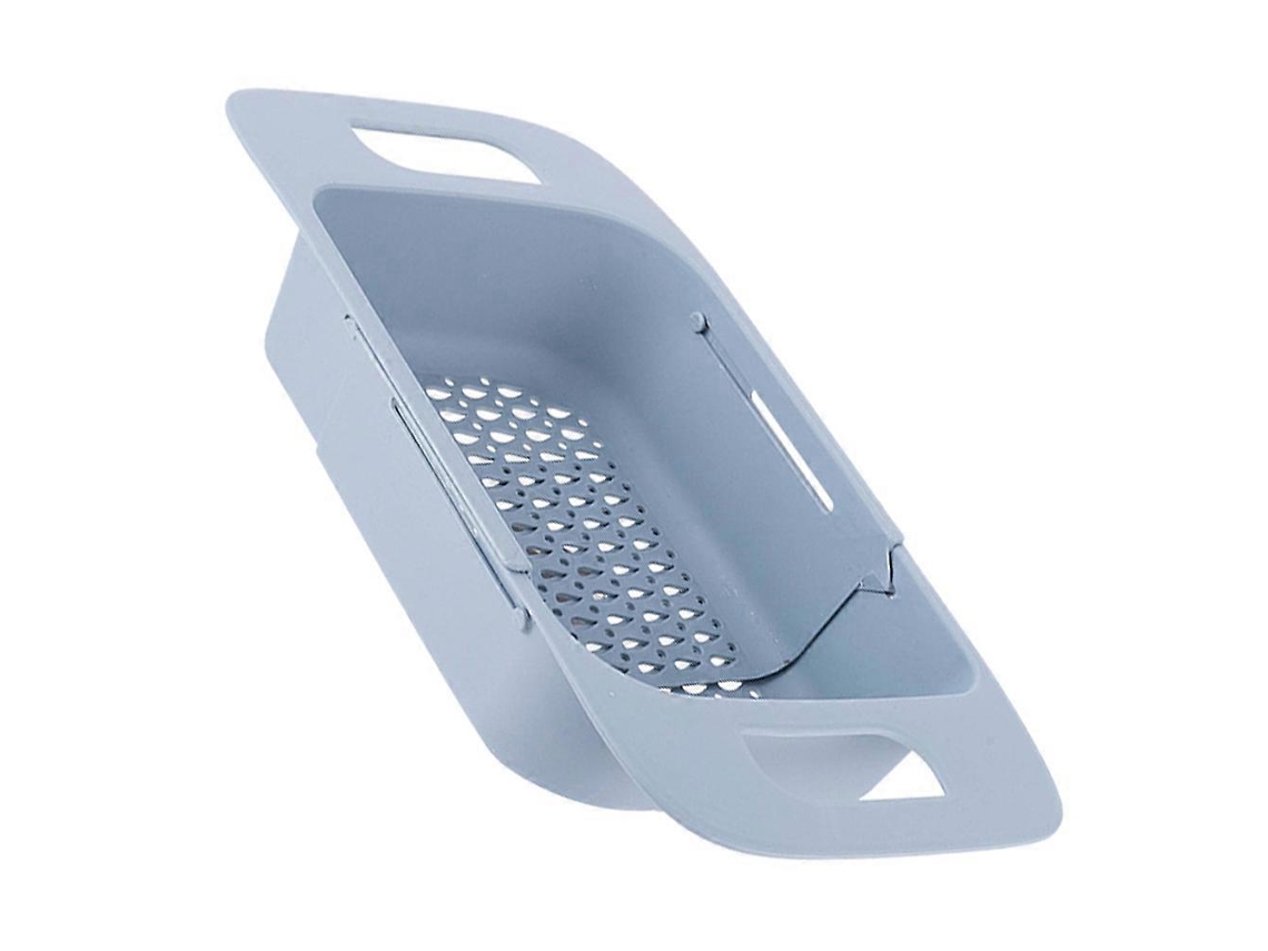 Cesta escurridora multifuncional plegable para frutas y verduras de cocina, azul, 37,5 x 18,5 x 8 cm, 1 unidad.