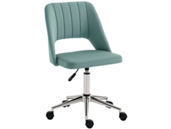 Silla de oficina con regulación de altura y ruedas, giro de 360°, forma de concha de vieira, espuma, 49 x 60 x 79,91 cm, verde.