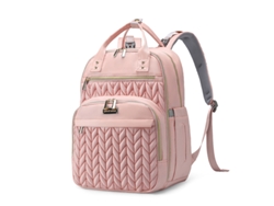 Mochila de viaje para pañales, mochila de viaje para bebé con cambiador, correa para cochecito y bolsa térmica - Rosa Hexinyigjly