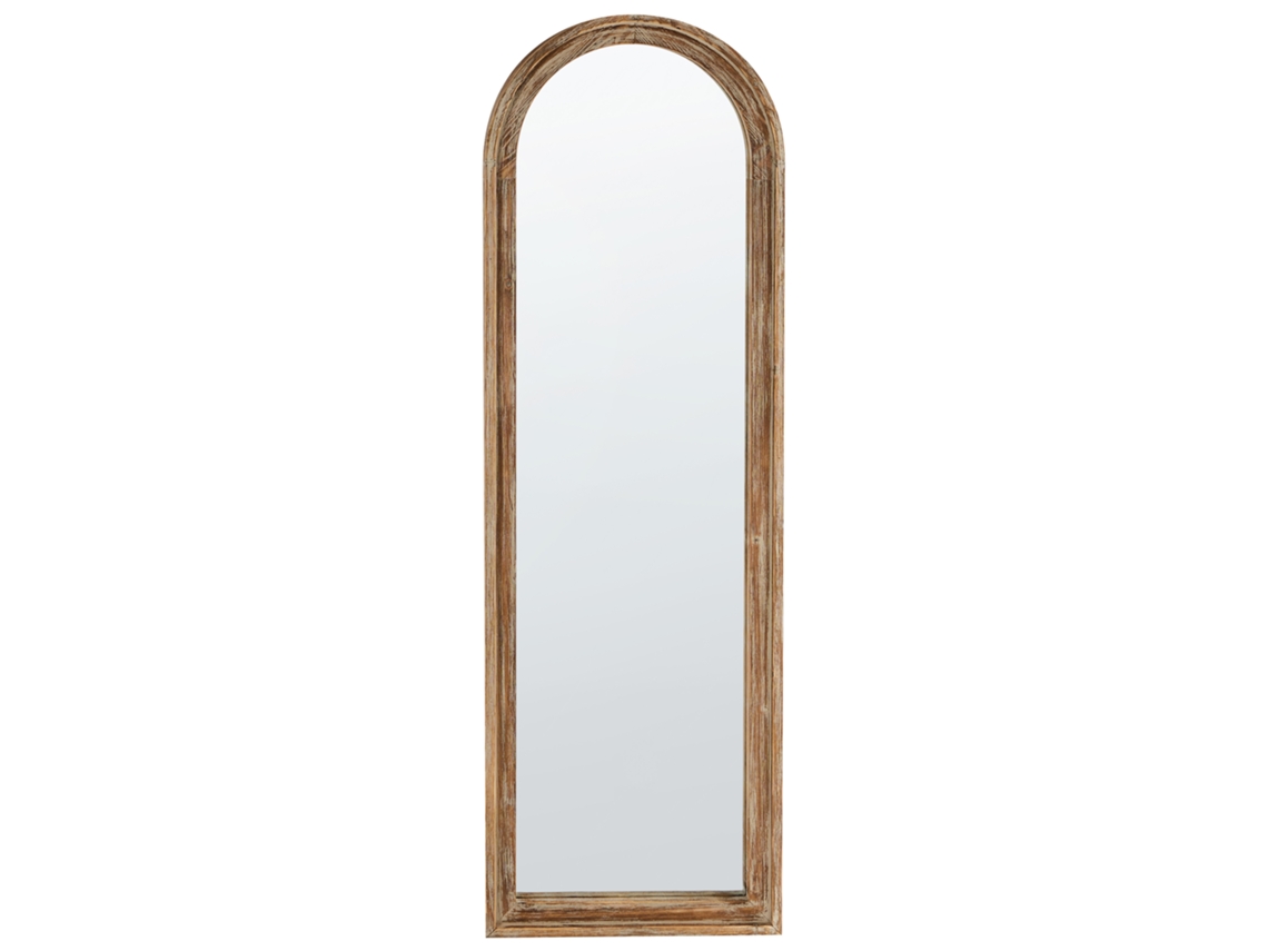Espejo tradicional arqueado Beliani Coigny en madera de abeto marrón (55 x 4 x 170 cm)