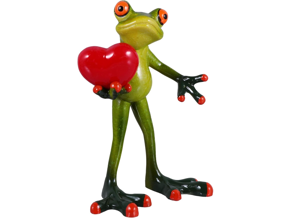 Figura De Rana De Resina Verde En 3d, Decoración Para El Hogar Y La Oficina