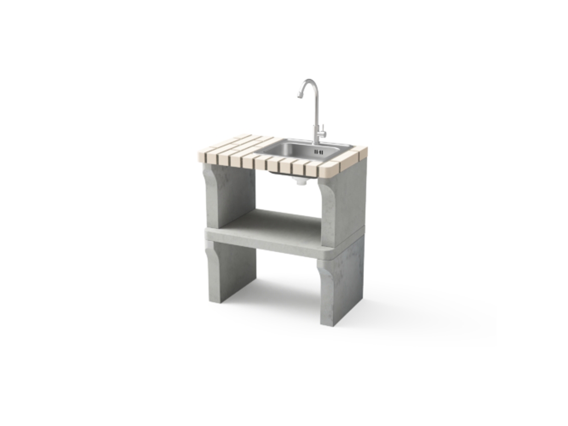 Módulo para Barbacoa MOVELAR New Iberia (Blanco, Gris - 70x47x80cm)