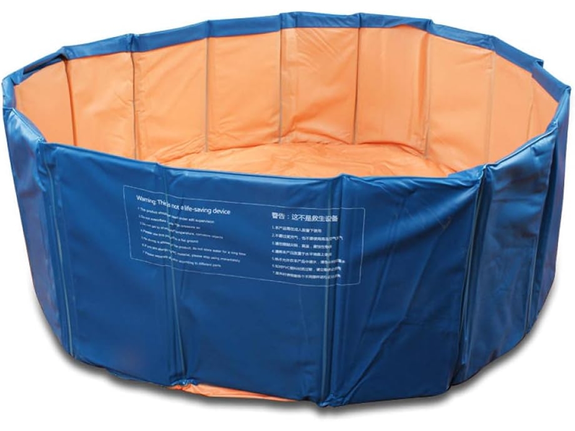 Piscina Infantil Para Adultos Con Bomba, Baño Mascotas, Plegable, Color Naranja