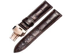 Cinturón De Reloj Casual De Cuero Pu Para Hombres Y Mujeres (21mm Marrón)