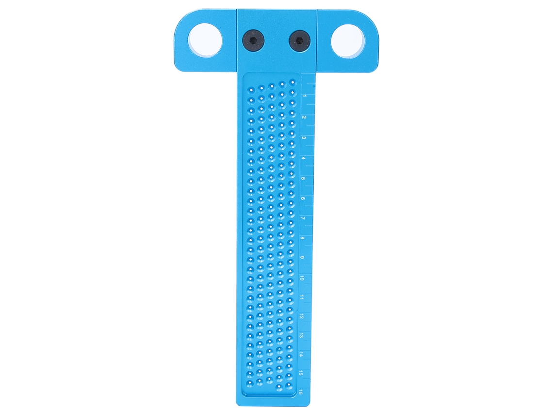 Regla de aluminio en forma de T para carpintería, herramienta para marcar agujeros, calibre, estilo B
