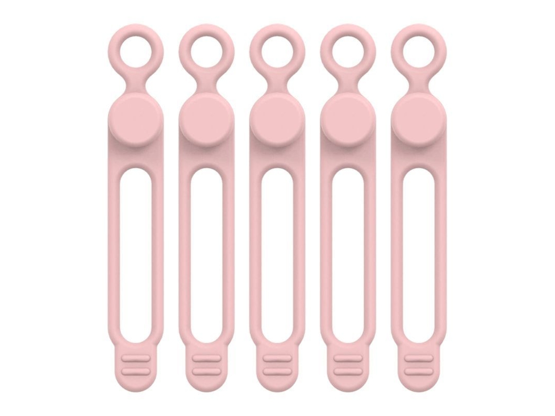 Correa Organizadora De Cables De Silicona Linjou, 5 Unidades, Rosa, 105*12 Mm, Para Cables De Datos De Auriculares.