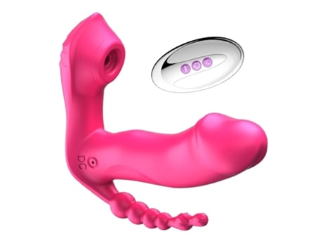 Vibrador de succión portátil de 7 modos, estimulador de clítoris de vagina anal (rojo) ENZONS