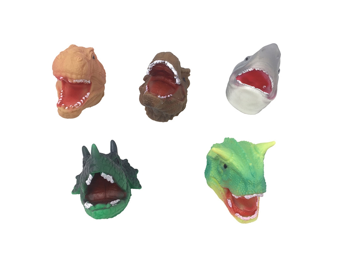 Juego De 5 Figuras De Dedo De Tiburón Y Dinosaurio De Goma Suave, Juguete Educativo Para Juegos De Rol.