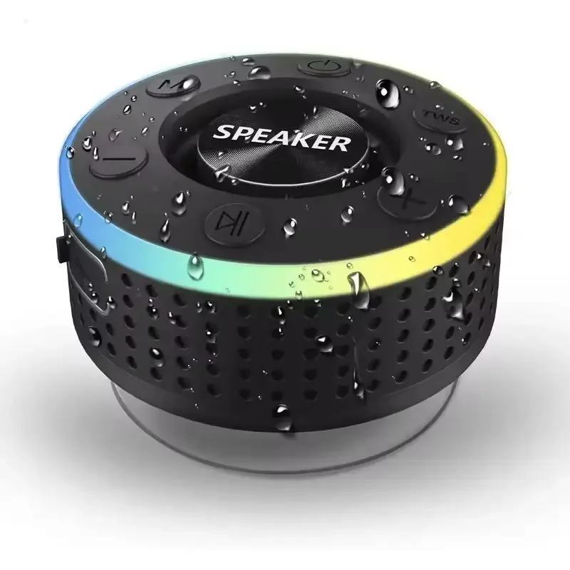 Altavoz Bluetooth (negro), Clasificación De Impermeabilidad Ipx7, Diseño Con Ventosa, Reproductor De Música Manos Libres Para La Ducha.