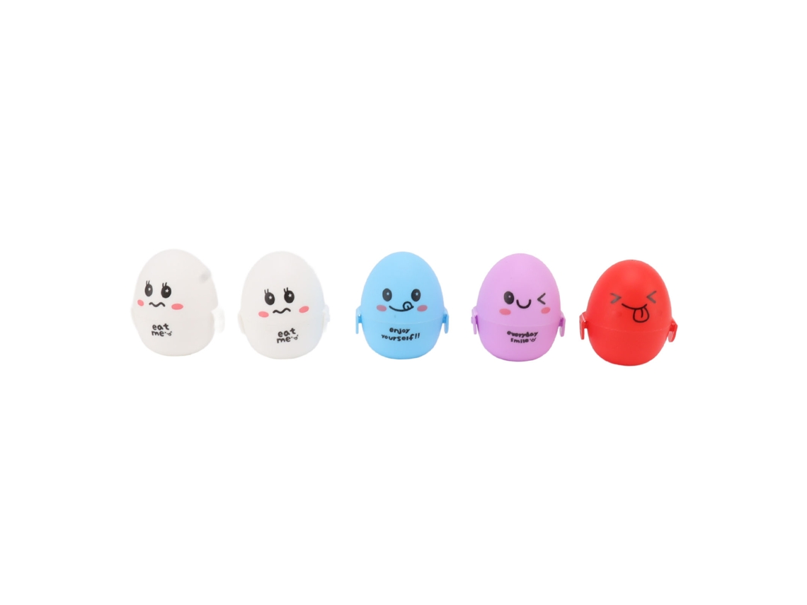 5 cajas de plástico portátiles para huevos con dibujos animados para almacenamiento al aire libre