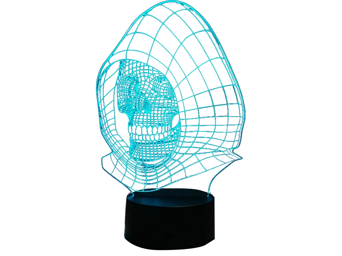 Luz Noturna 3D De Halloween - Control Remoto Negro - Caveira 163 JEIIBRZUI