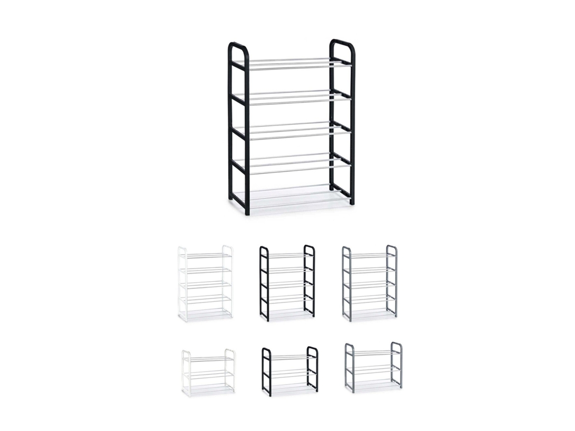 Zapatero De Metal Y Plástico – Zapatero Organizador Ideal Para Recibidor, Pasillos Y Salón Negro 5 Estantes