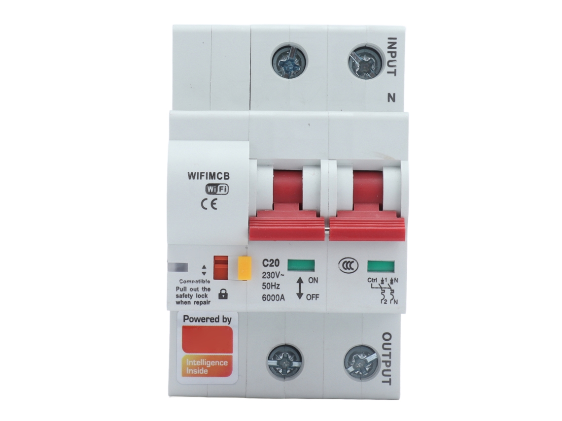 Disyuntor Inteligente 2p Wifi Bluetooth Control Remoto Protección Sobrecarga Ac220v20a